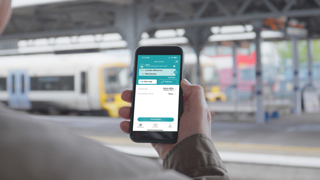 A Passenger Assistance app screen showing a train assistance request sent to the train operator.