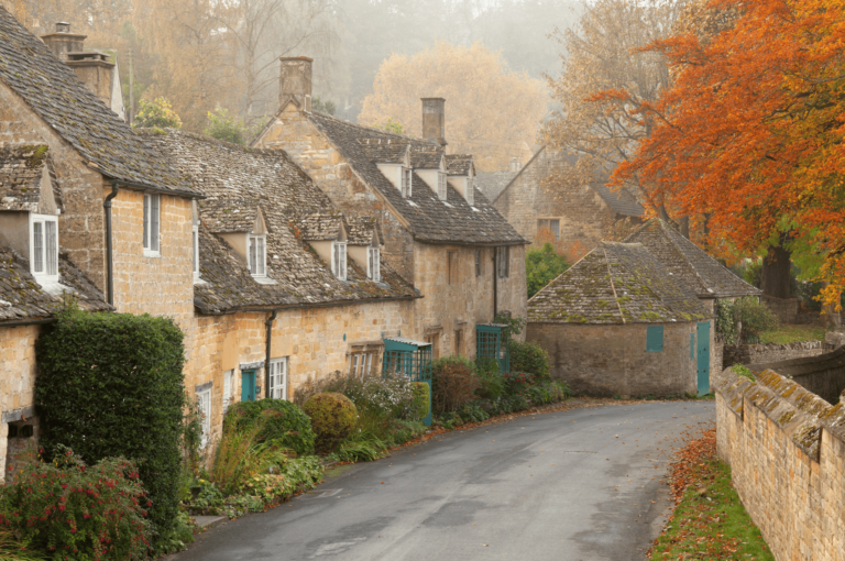 The Cotswolds village during autumn